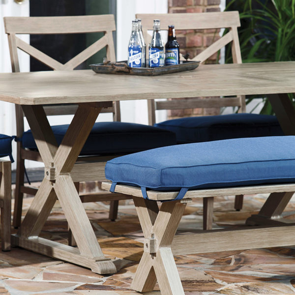 detail portofino dining bench - Island Living & Patio