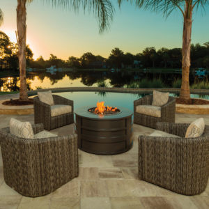 orsay barrell chair chat smoke with round fire pit twist smoke cushions