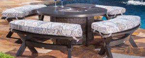 portofino benches with fire pit